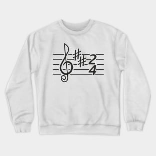 Notes music. Treble clef (black print) Crewneck Sweatshirt